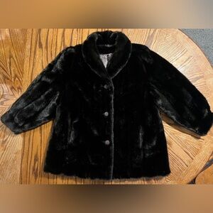 Hillmoor  New York Elegant Dark Brown Faux Fur Coat